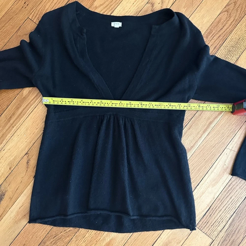 J. Crew Black V-Neck Long Sleeve Sweater